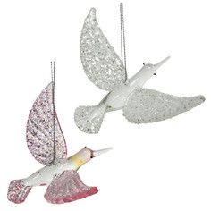 Игрушки елочные одиночные подвеска Птица 12см стекло в асс-те Kaemingk