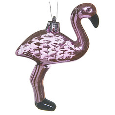 Игрушки елочные одиночные подвеска Фламинго 11см пластик розовый Nat
