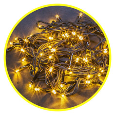 Гирлянды электрические гирлянда NAVIGATOR 4м 50LED теплый белый зеленый провод