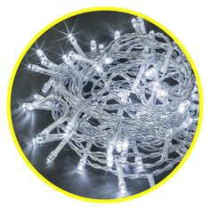 Гирлянды электрические гирлянда NAVIGATOR 6,5м 100LED холодный белый прозрачный провод