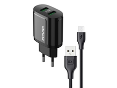 Зарядное устройство Exployd Easy 2хUSB - MicroUSB 2.4A Black EX-Z-1432