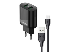 Зарядное устройство Exployd Easy 2хUSB - MicroUSB 2.4A Black EX-Z-1436