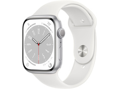 Умные часы Apple Watch Series 8 45mm Aluminum Case with Sport Band M/L Silver/White