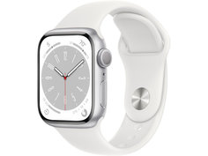 Умные часы APPLE Watch Series 8 GPS 41mm Silver Aluminum Case with White Sport Band - S/M