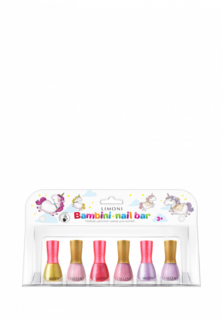 Набор лаков для ногтей Limoni Детские на водной основе Bambini 6 шт. / Набор №24 Bambini Nail Bar 6*7мл