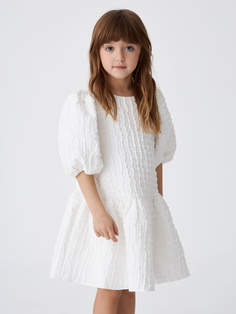 Платье А-силуэта для девочек (белый, 110) Sela