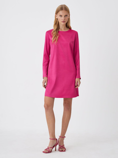 Сатиновое платье мини (розовый, M) Sela