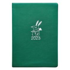 Ежедневник датированный 2023 Infolio Rabbit, зеленый, 140х200 мм, 352 стр, интегральный переплет