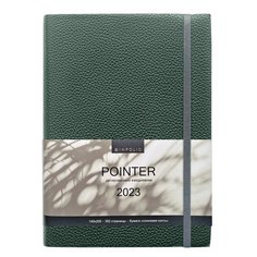 Ежедневник датированный 2023 Infolio Pointer, зеленый, 140х200 мм, 352 стр, мягкий переплет с резинкой