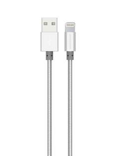 Дата-кабель More choice K31i Silver USB 2.1A для Lightning 8-pin металл 1м