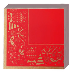 Салфетки с дизайном салфетки BOUQUET Золото на красном 3-слойные 24х24см 25шт