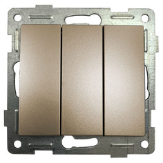 Выключатели встраиваемые выключатель 3-клавишный GUSI Bravo 10А 250В шампань