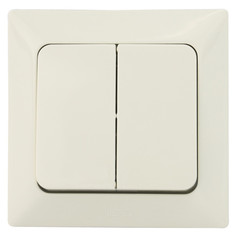 Выключатели встраиваемые выключатель 2-клавишный NE-AD Aras крем