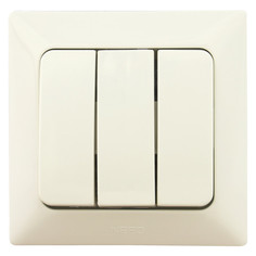 Выключатели встраиваемые выключатель 3-клавишный NE-AD Aras крем