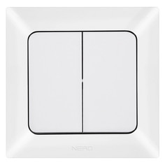 Выключатели встраиваемые выключатель 2-клавишный NE-AD Aras белый