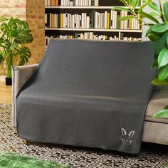 Плед 1.5-спальный, 120х150 см, флис, 100% полиэстер, Silvano, Символ года Заяц, серый, AI-1504003