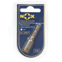 Адаптер для бит Nox, E6, 3х50 мм, магнитный, 1/4, 1 шт, блистер