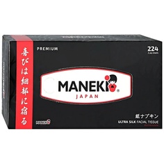 Бумажные носовые платки MANEKI Салфетки бумажные Black & White двухслойные 19,5 x 19 см 224 шт 1