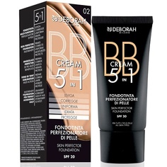 BB&CC средства DEBORAH MILANO Тональный ВВ-крем BB CREAM 5 IN 1 SKIN PERFECTOR FOUNDATION