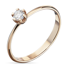 Кольцо из красного золота с бриллиантом э0201кц04203092 ЭПЛ Даймонд