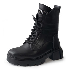Ботинки Черные ботинки на шнуровке из кожи на подкладке из натуральной шерсти на тракторной подошве Respect