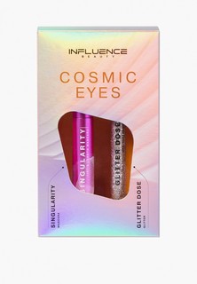 Набор для макияжа глаз Influence Beauty подарочный, Тушь LASH SINGULARITY + Глиттер GLITTER DOSE, для безупречного взгляда и сияния, 9 мл + 6.5 мл