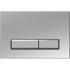Кнопка смыва Акватек Slim KDI-0000024, прямоугольные клавиши, хром матовый, пластик