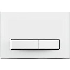 Кнопка смыва Акватек Slim KDI-0000021, прямоугольные клавиши, белый глянец, пластик