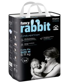 Подгузники на липучках Fancy Rabbit for home, 6-11 кг, M, 44 шт