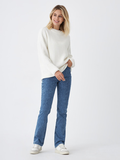 Утепленные прямые джинсы (синий, XL) Sela