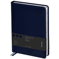 Ежедневник датированный 2023 г Berlingo Silver Pristine, А4-(B5), 184л, кожзам, серый срез, синий