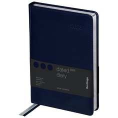 Ежедневник датированный 2023 г Berlingo Silver Pristine, А5, 184л, кожзам, серый срез, синий