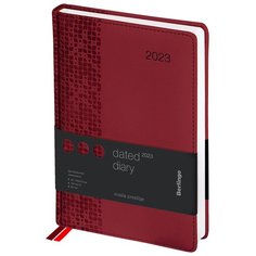 Ежедневник датированный 2023 г Berlingo Vivella Prestige, А5, 184л, кожзам, бордовый