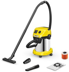 Пылесос строительный Karcher WD 3 P S V-17/4/20 1000Вт (уборка: сухая/сбор воды) желтый