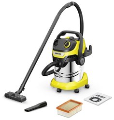 Пылесос строительный Karcher WD 5 S V-25/5/22 1100Вт (уборка: сухая/сбор воды) желтый