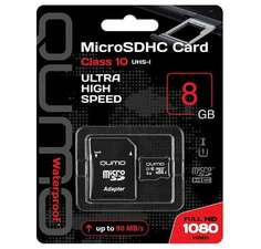 Карта памяти QUMO MicroSDHC 8Gb Сlass 10 UHS-I + ADP (QM8GMICSDHC10U1)