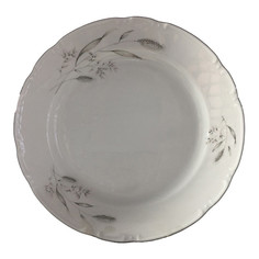 Тарелки тарелка THUN Констанция Серебрянные колосья 23см глубокая фарфор