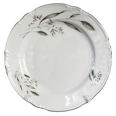 Тарелки тарелка THUN Констанция Серебрянные колосья 24см обеденная фарфор