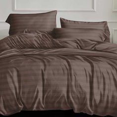 Постельное белье евростандарт, простыня 240х215 см, 2 наволочки 70х70 см, пододеяльник 200х215 см, Stripe, страйп-полисатин, 16-3802