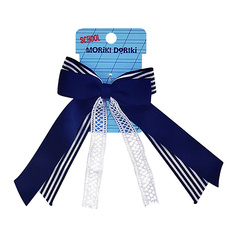 Аксессуары для волос MORIKI DORIKI Сине-белый бант на резинке SCHOOL Collection Blue&White bow elastic