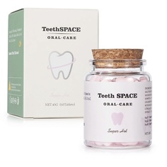 Зубная паста TEETHSPACE Натуральный зубной порошок в таблетках со вкусом персика, зеленого чая и мяты 65