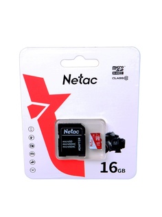 Карта памяти 16Gb - Netac MicroSD P500 Eco Class 10 NT02P500ECO-016G-R + с переходником под SD