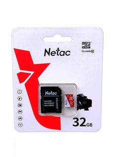 Карта памяти 32Gb - Netac MicroSD P500 Eco Class 10 NT02P500ECO-032G-R + с переходником под SD