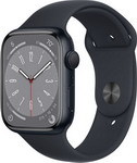 Умные часы Apple Watch Series 8 GPS 45mm MidnightAl/Midnight Sport (MNP13ZP/A)