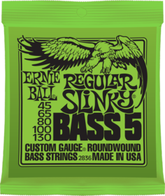 2836 Regular Slinky 5-String Nickel Wound Electric Bass Strings - 45-130 Gauge Ernie Ball