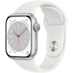 Смарт-часы Apple Watch Series 8 41 мм серебристый, M/L спортивный ремешок