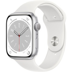 Смарт-часы Apple Watch Series 8 45 мм серебристый, S/M спортивный ремешок