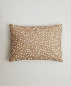 Наволочка хлопковая с принтом &quot;Горох&quot; 50х70 см бежевая 1 шт.Gulliver