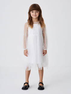 Нарядное платье для девочек (белый, 98) Sela