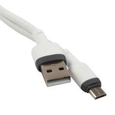 Дата-Кабель Red Line Touch USB - Micro USB, liquid silicone, усиленный коннектор, PD, до 3А, белый
